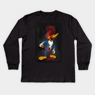 Monster Woodpecker Kids Long Sleeve T-Shirt